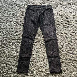 William Rast Grey Leopard Skinny Jeans 24 Like New!